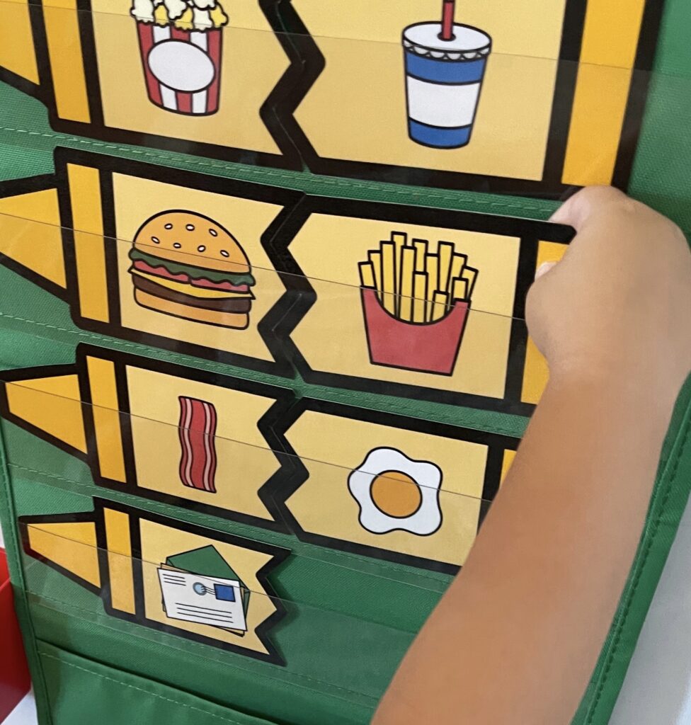 Go-together preschool pocket chart activity First Week of School