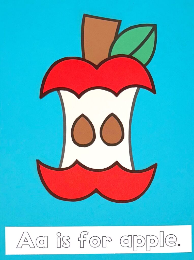 Lowercase a is for apple craft for preschool 