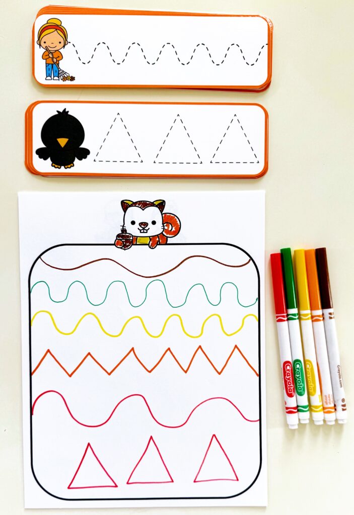 Fall tracing and prewriting activity 