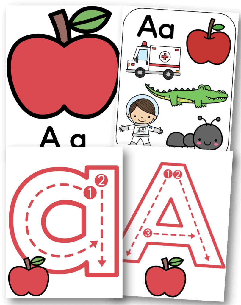 Letter A - Preschool Alphabet Classroom Decor Posters including letter formation posters and beginning sounds posters