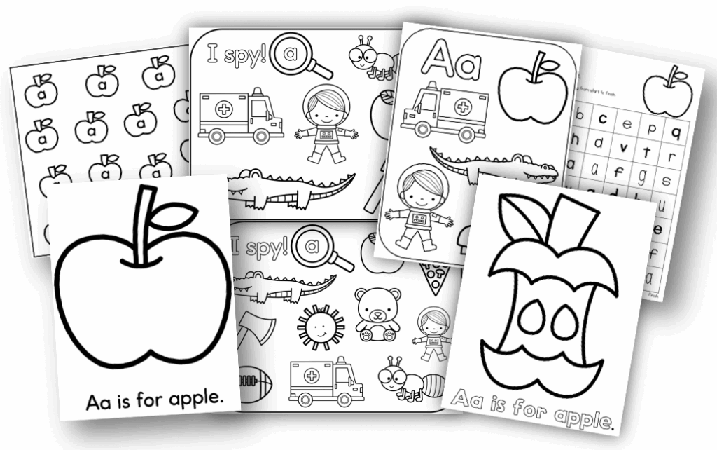 letter a coloring pages for preschool activities. I spy coloring pages 