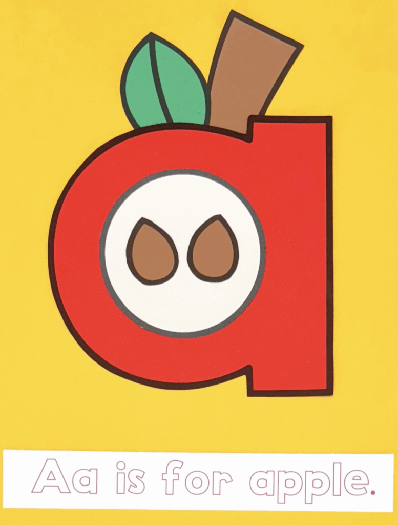 Letter A - Preschool Alphabet Activities Lowercase letter a is for apple craft
