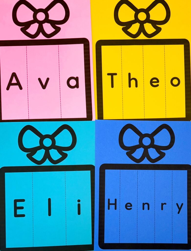 Editable Gift Name and Scissor Activity 