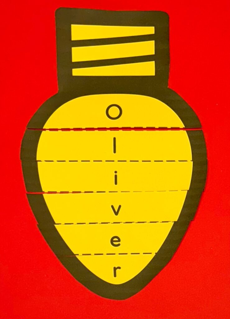 Christmas Light Name Activity