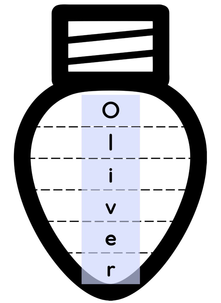 Christmas Light Name and Scissor Craft Activity