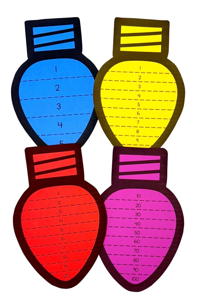 Christmas Light Number and Scissor Craft