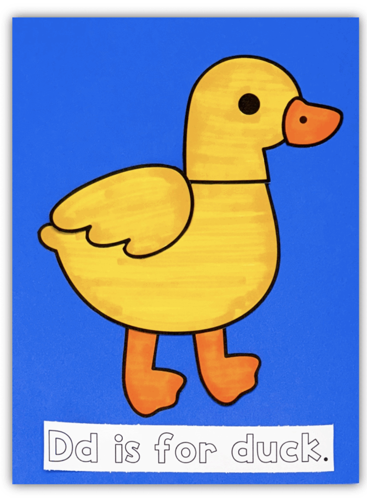 D is for duck.