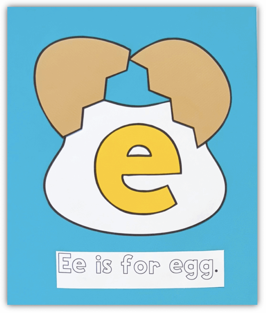 Letter e is for egg craft activity