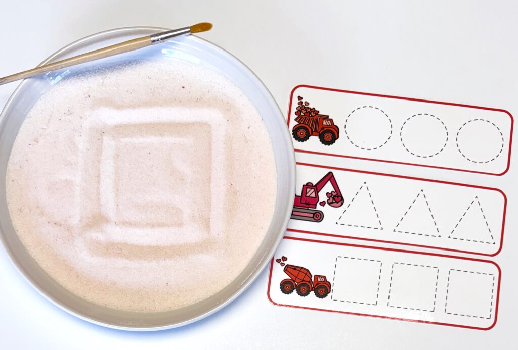 Salt Tray Prewriting Shapes