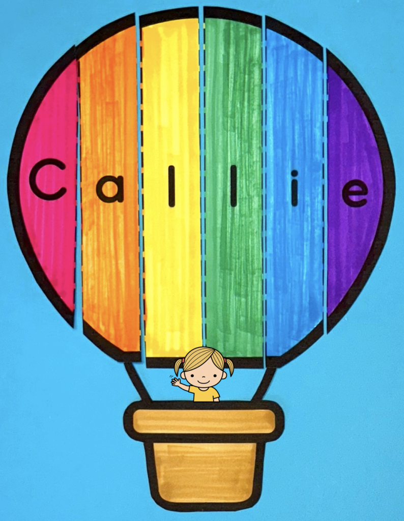 End of the school year bulletin board hot air balloon