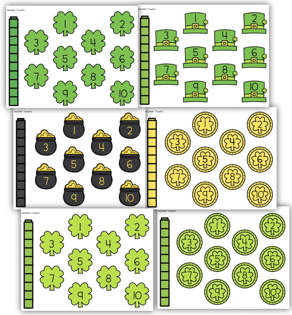 St. Patrick's Day Math Towers