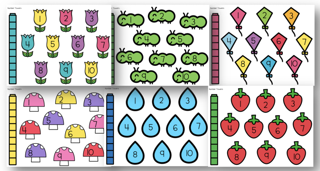 Spring Math Number Mats