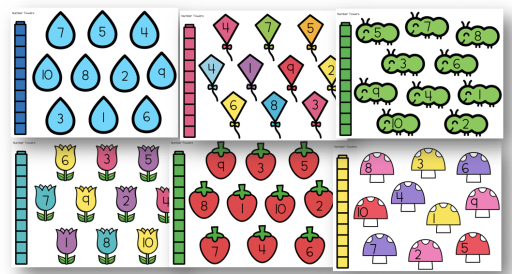 Spring Themed Math Number Mats