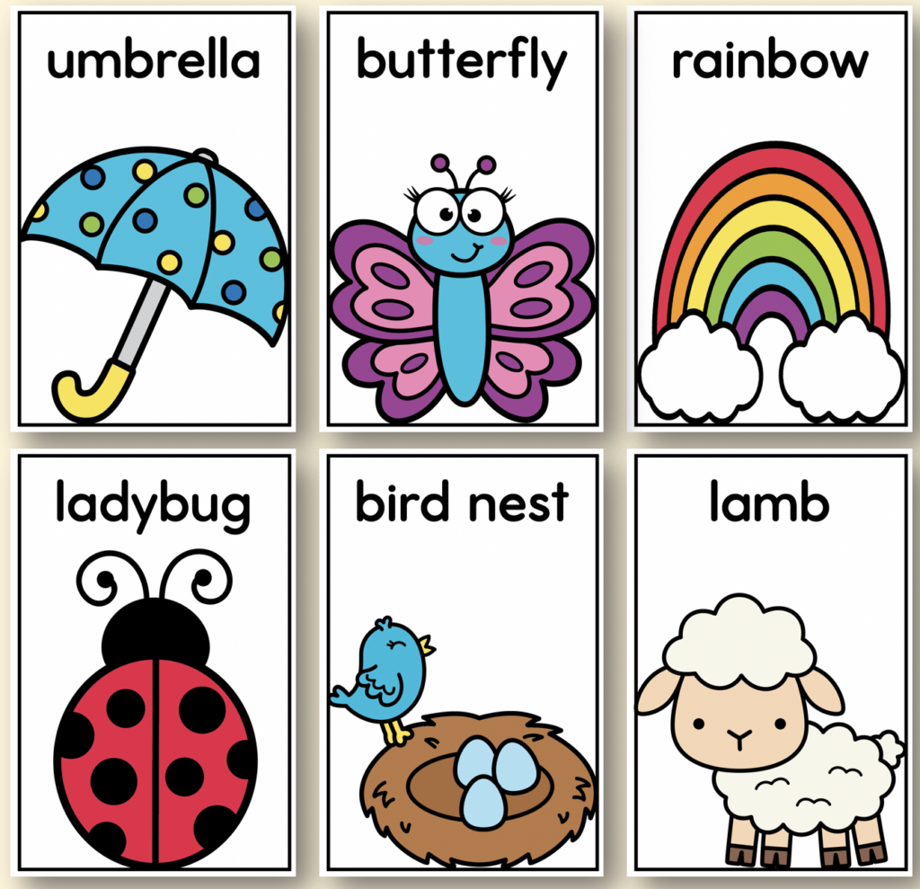Spring Vocabulary Posters