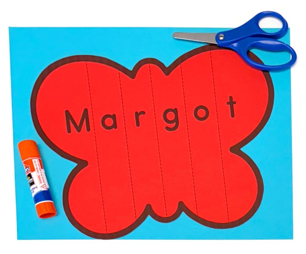 Editable Spring Butterfly Name and Scissor