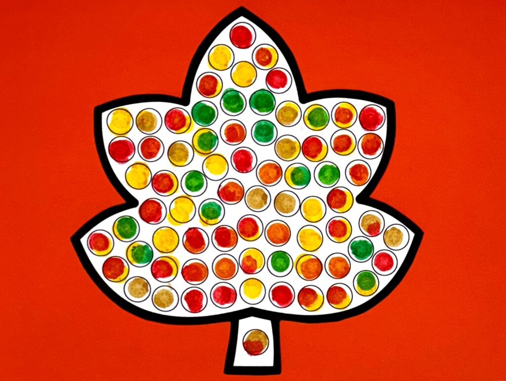 Fall Leaf Dot Art