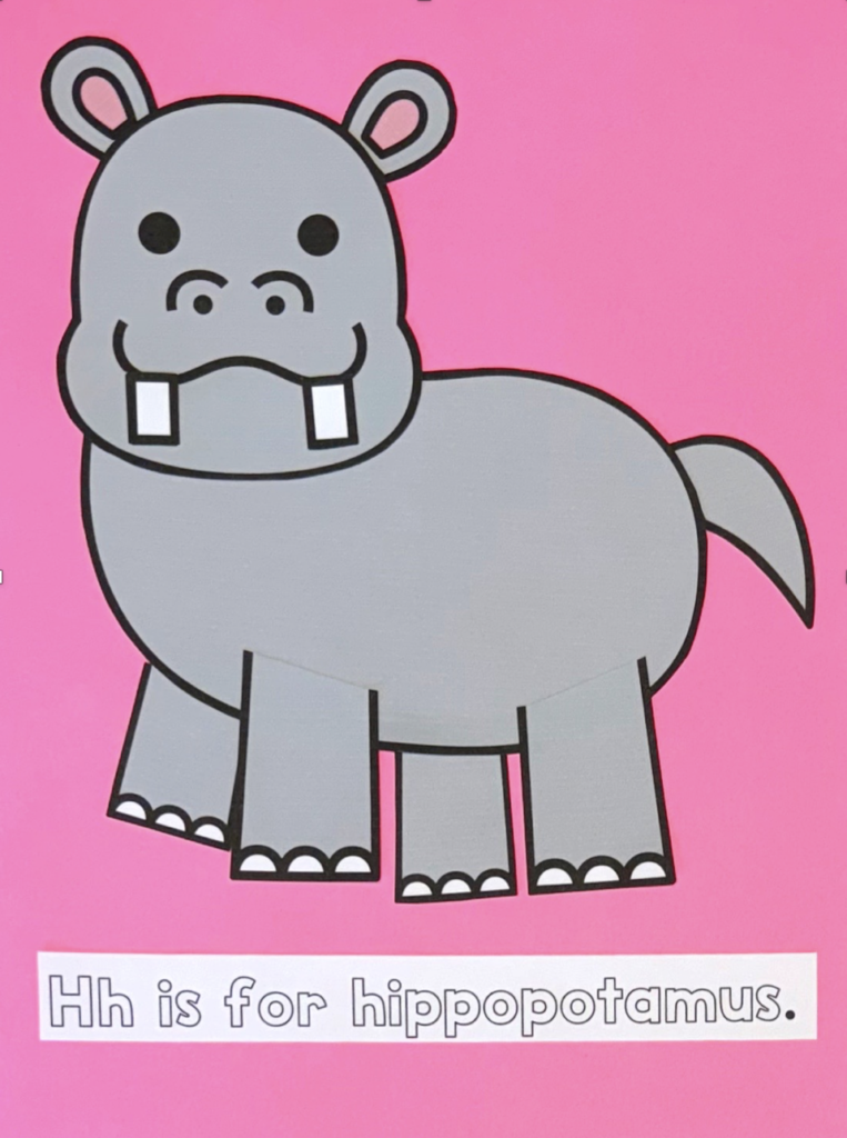 Letter H hippopotamus craft preschool alphabet activity