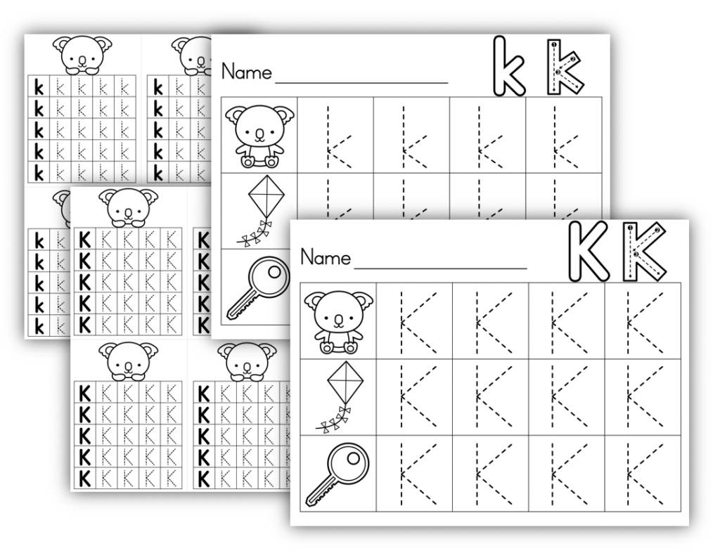 Letter K preschool formation printables