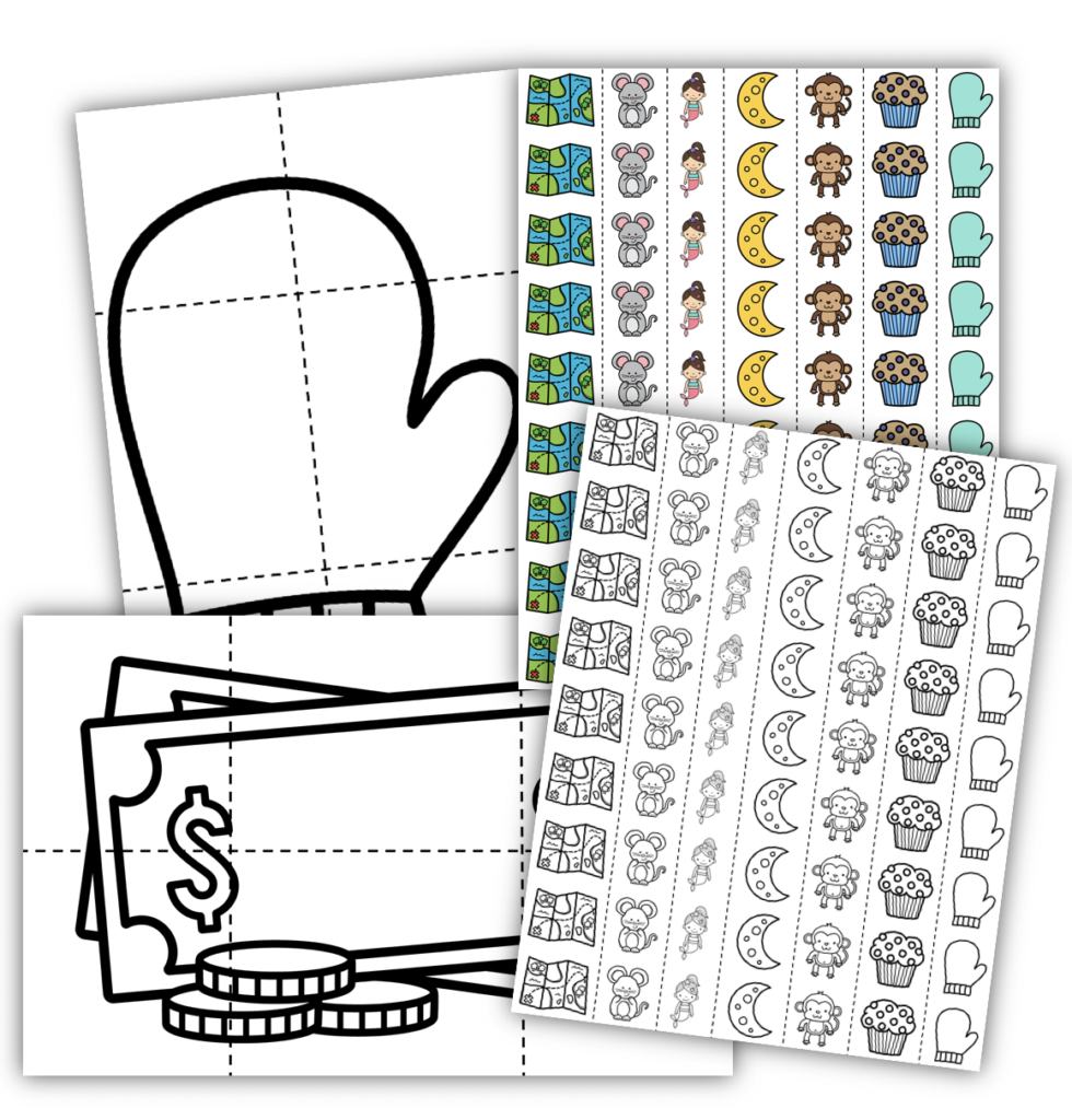 Letter M themed scissor cutting practice