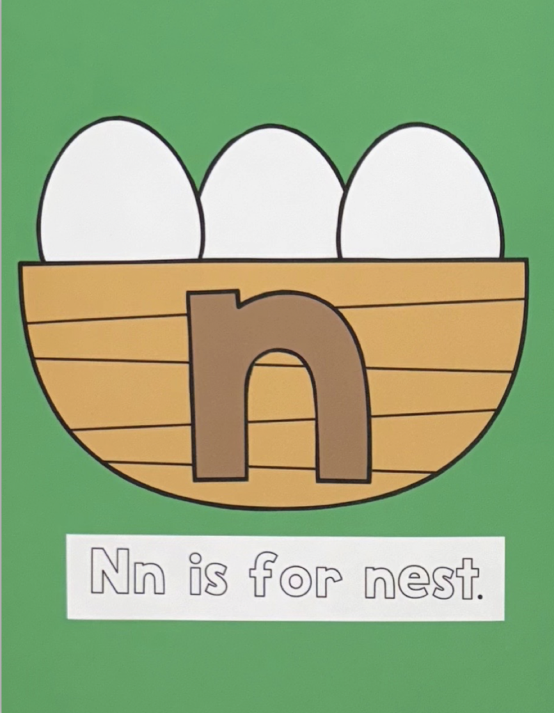 Letter N is for nest letter craft activity
