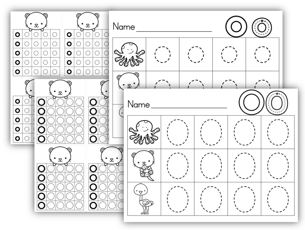 Letter O formation writing printables