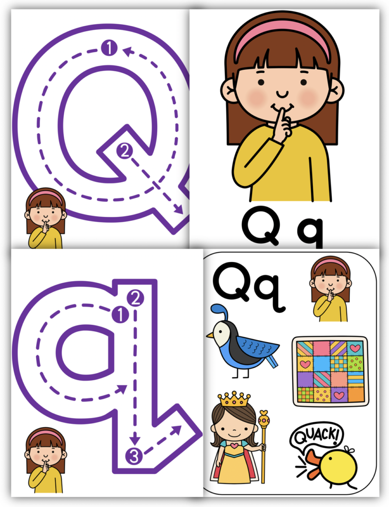 Letter Q decor posters and preschool classroom 