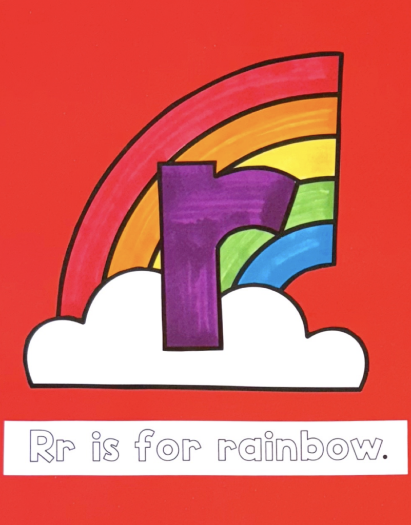Letter R is for rainbow craft activity
