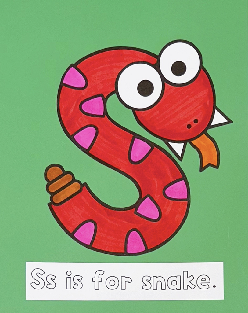 Letter S is for snake craft activity