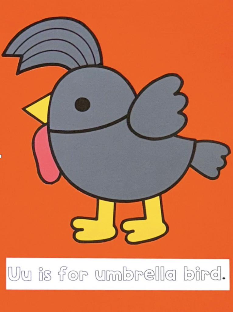 Letter U is for umbrella bird