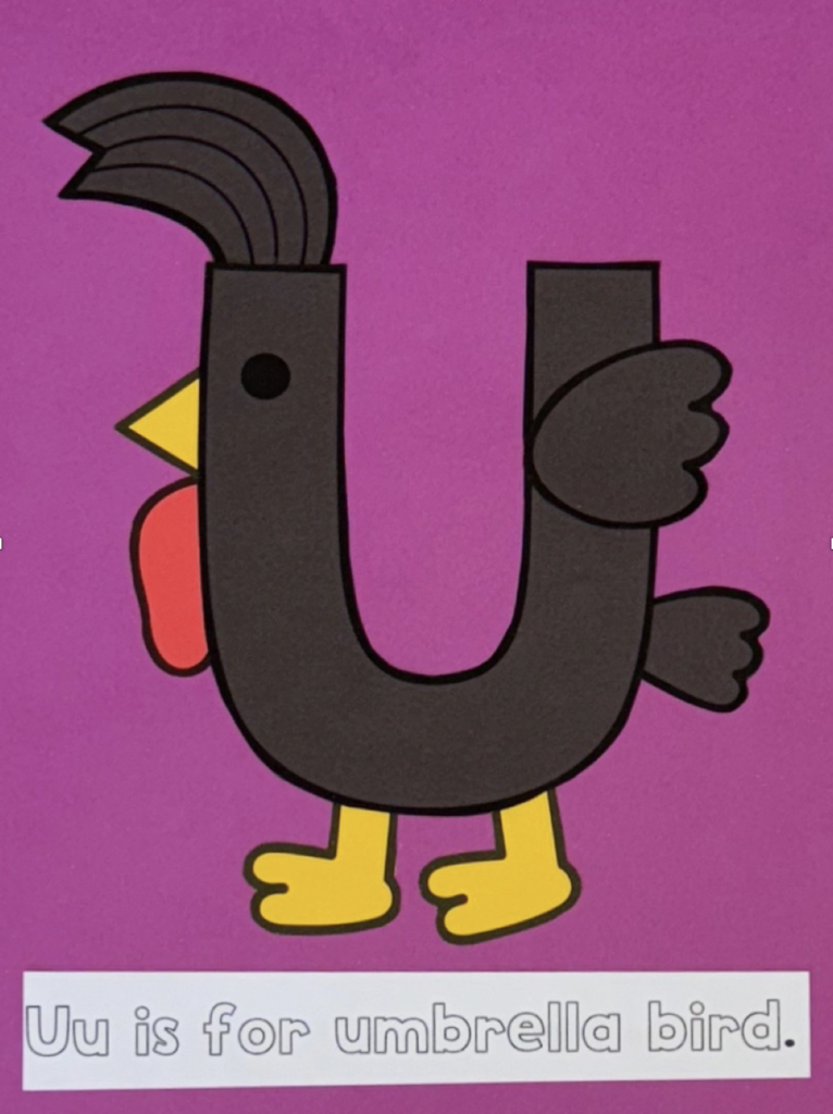 Letter U is for umbrella bird craft
