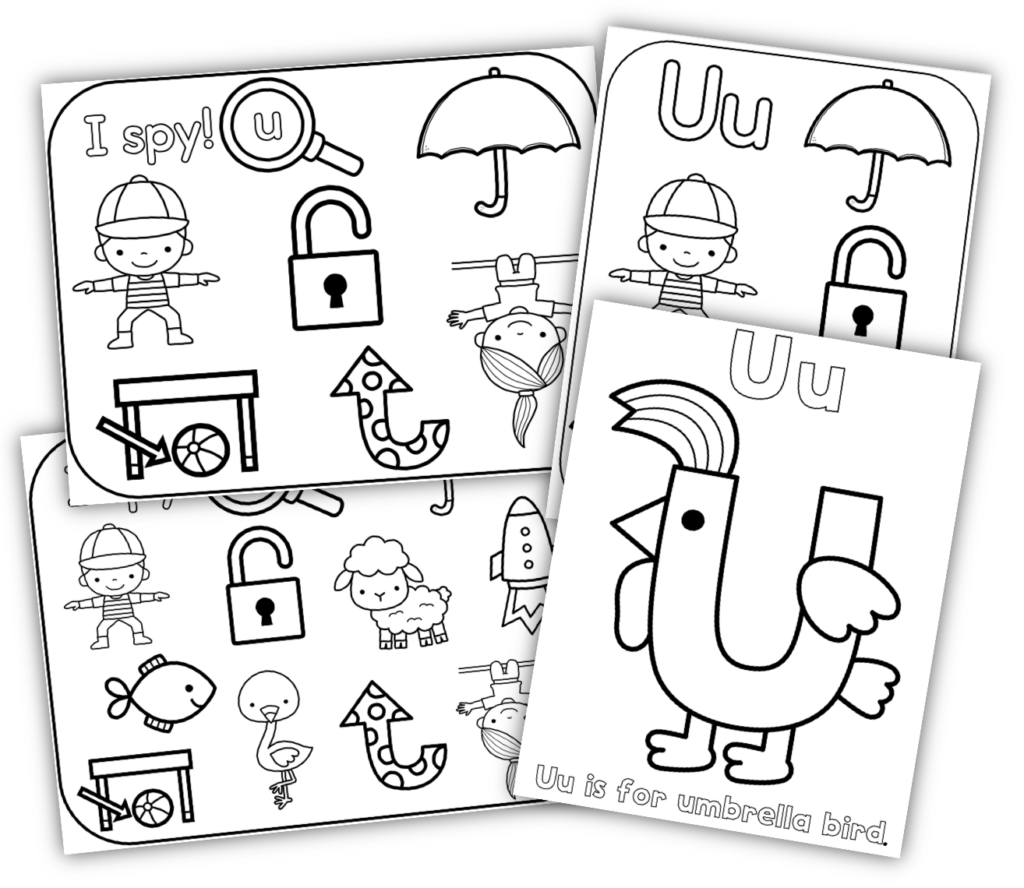 Letter U printables