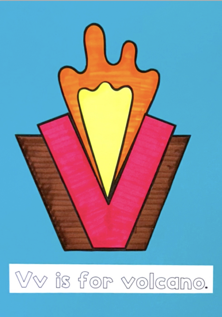 Letter V is for volcano Craft activity