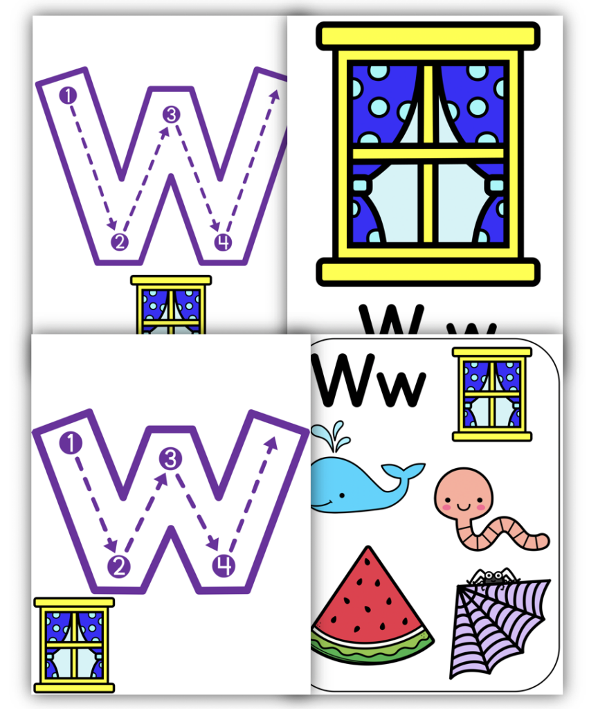 Letter W decor classroom posters