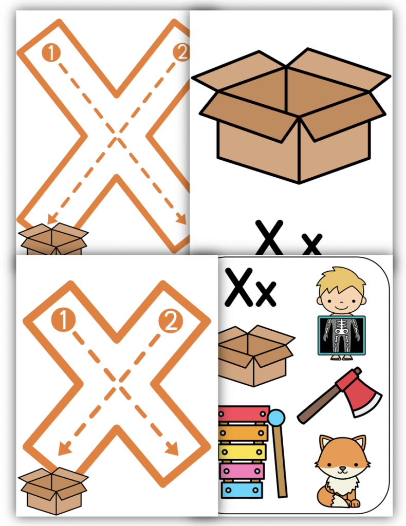 Letter X decor preschool classroom posters