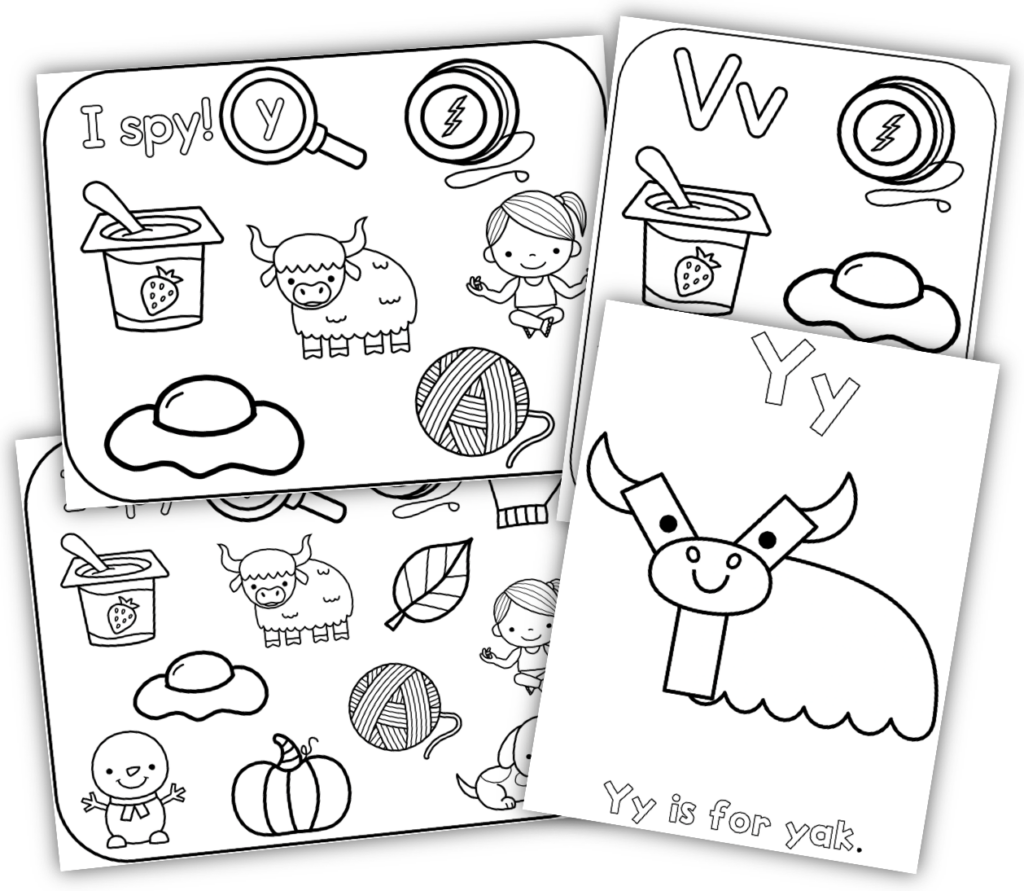 Letter Y Worksheets and coloring printables