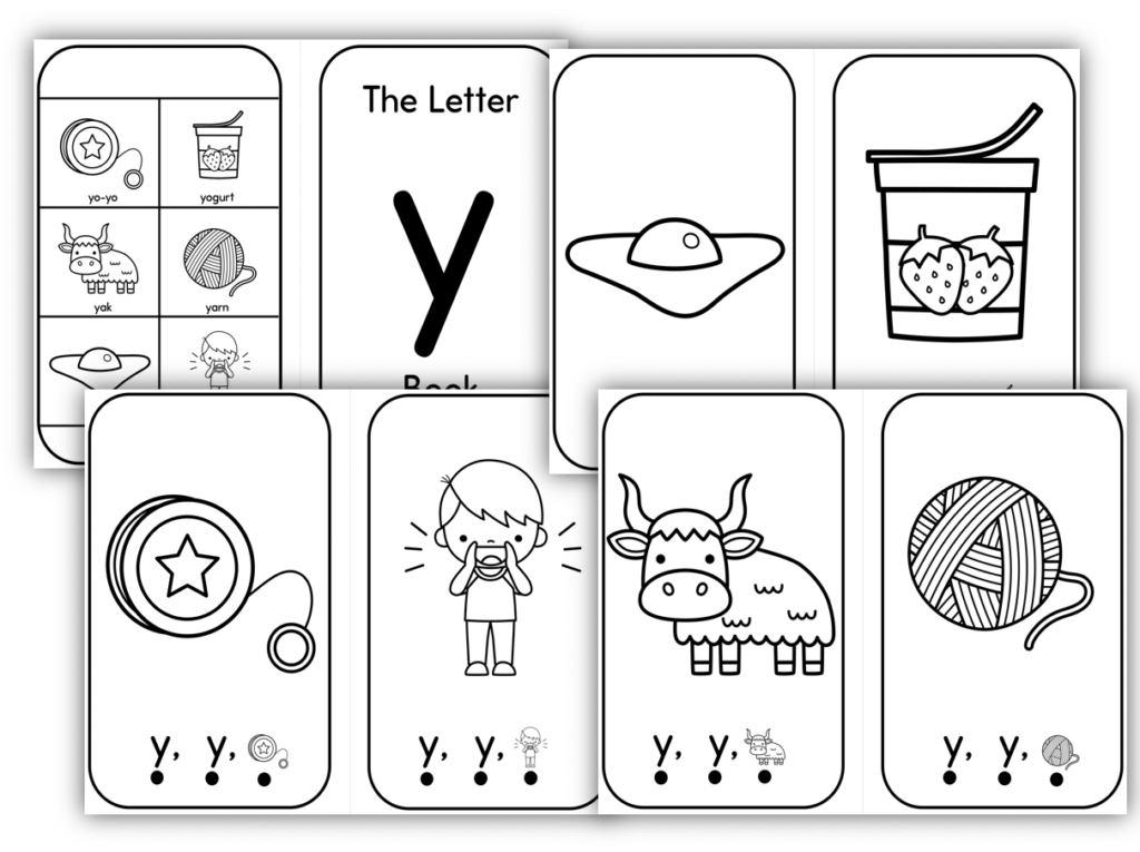 Letter Y beginning Sounds book