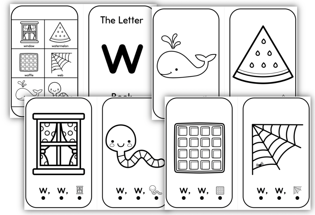 Letter w beginning sounds book