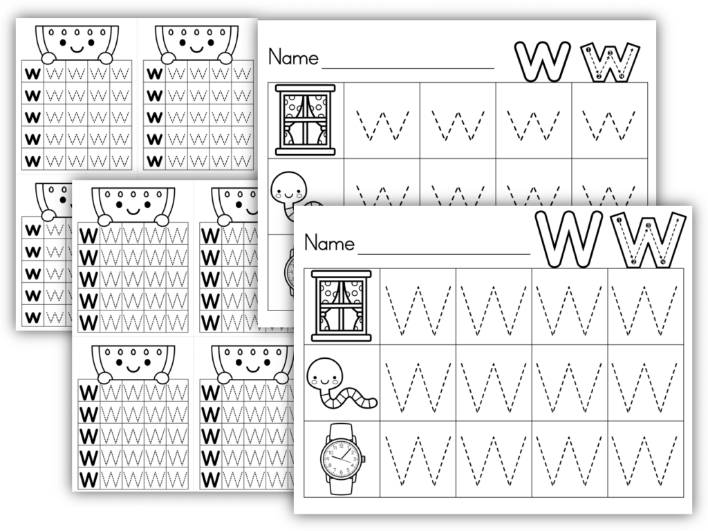 Letter w formation printables