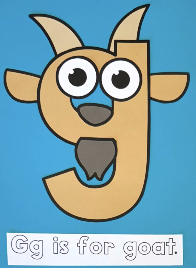 Lowercase Letter g craft goat