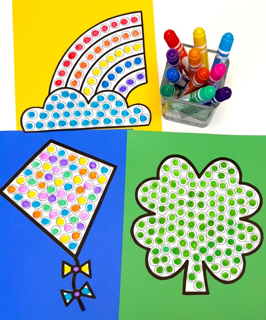 March Themed Dot Art Activities