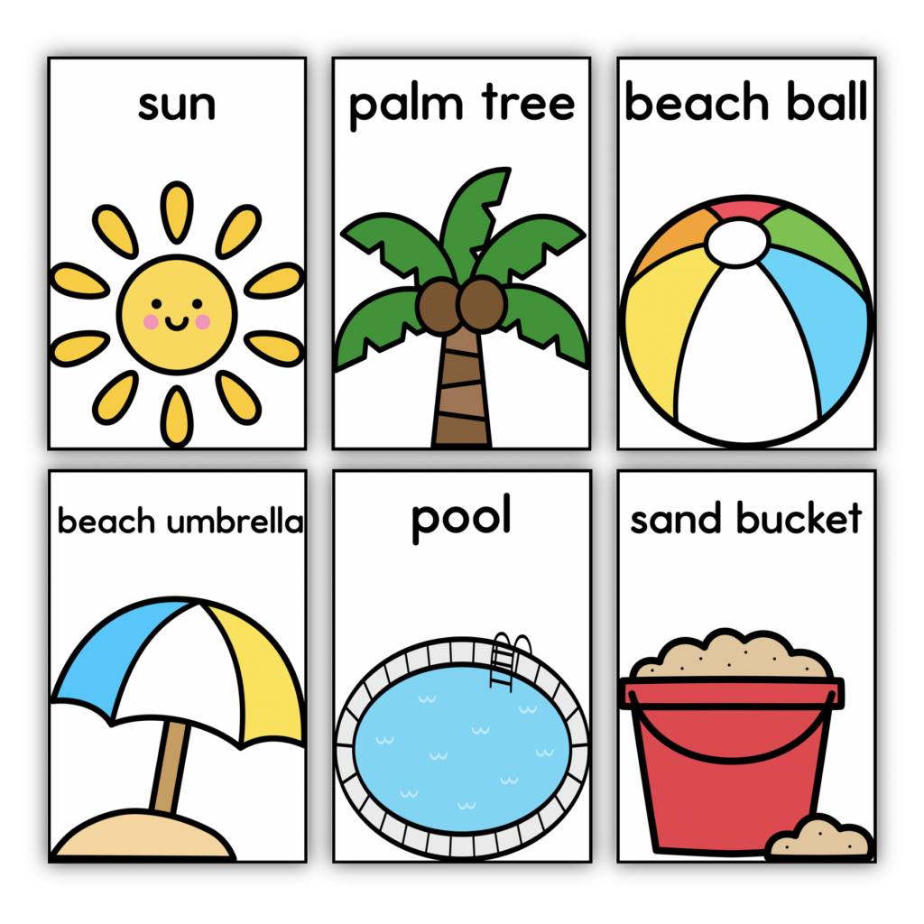 Summer Preschool Vocabulary Cards