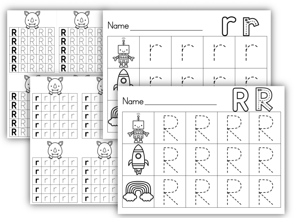 letter r formation printable worksheets