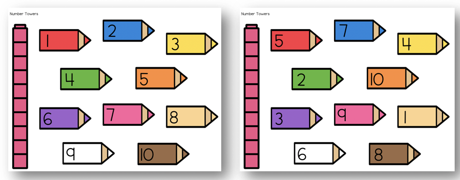 Back To School Crayon Number Towers