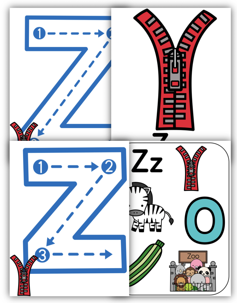 Letter z decor classroom posters