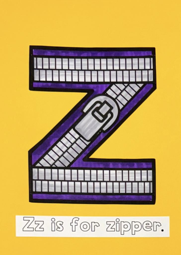 Z is for zipper craft 