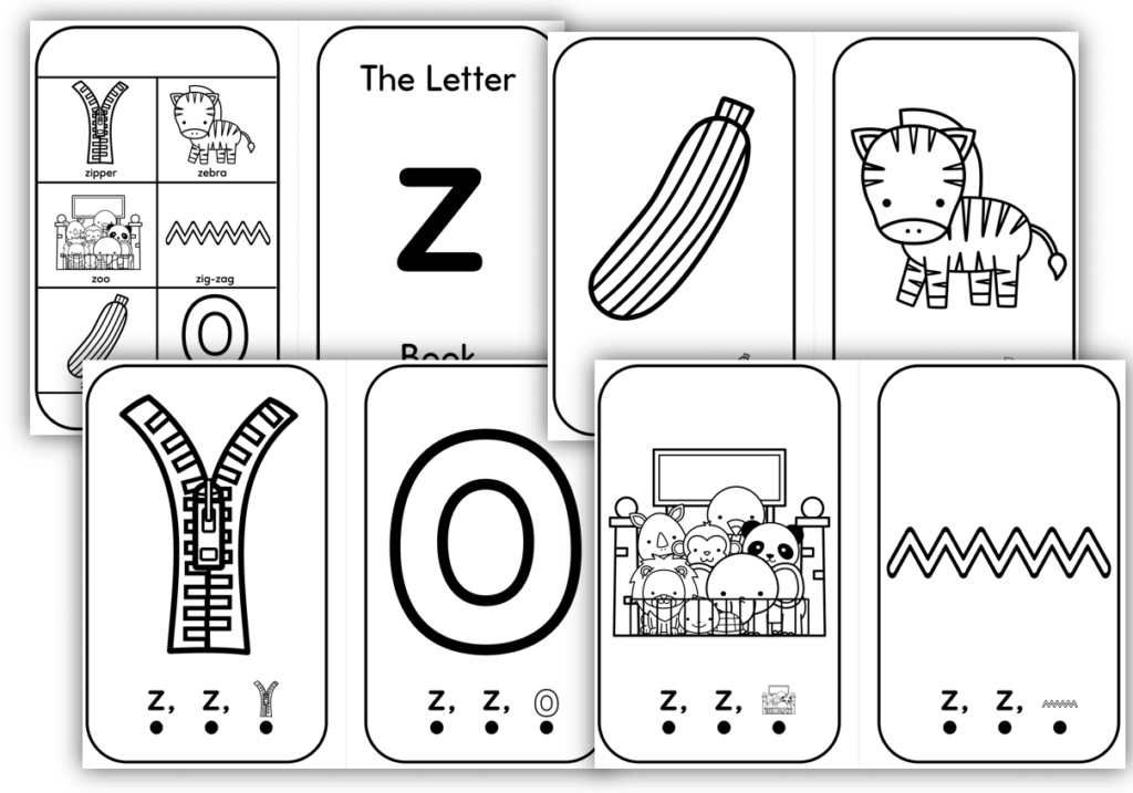 letter z beginning sounds book