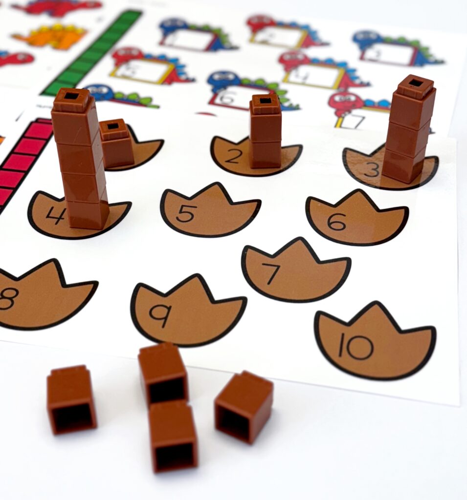 Dinosaur Themed Math Number Towers