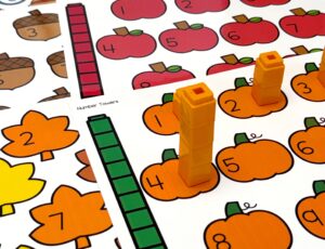 Fall Number Math Towers Pumpkin