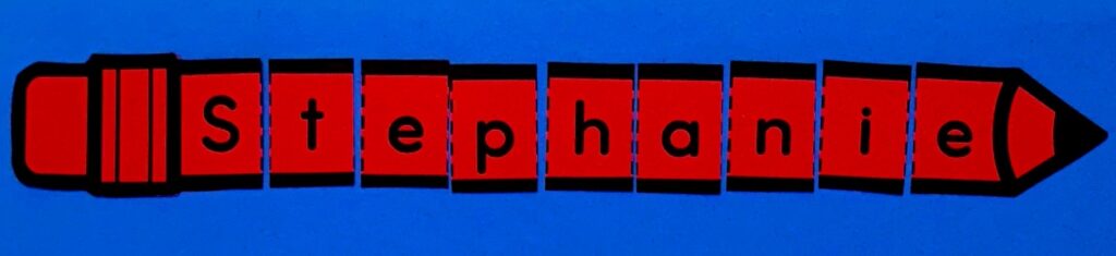 Cutting practice and name recognition preschool craft