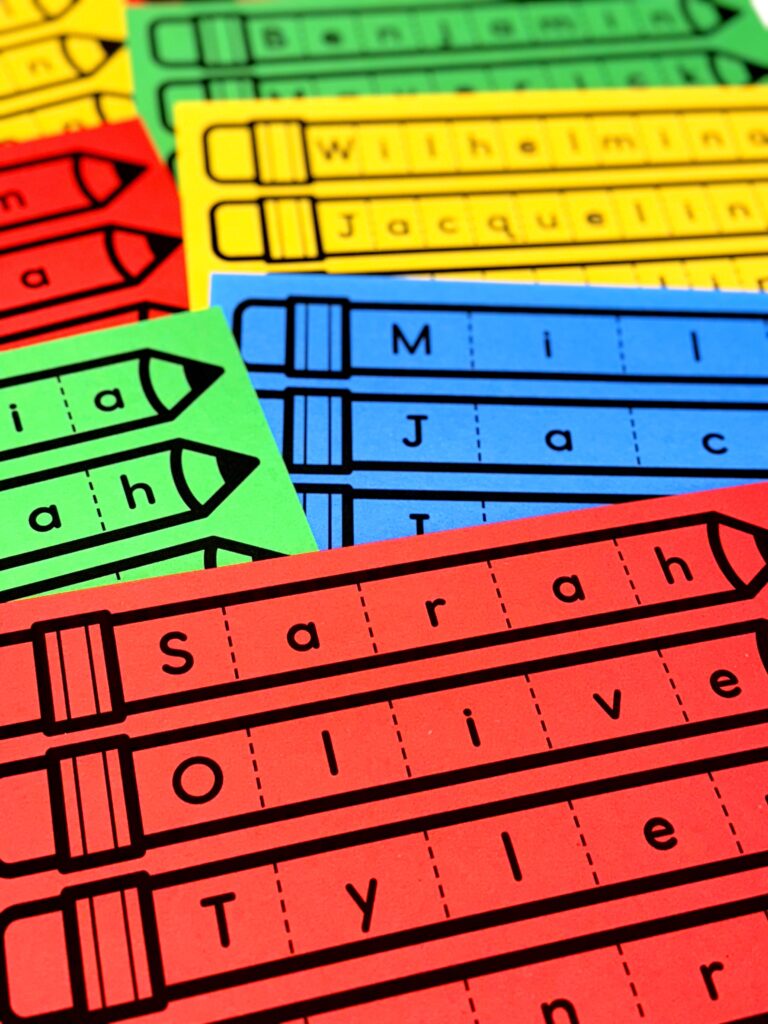 Pencil Name and Scissor Craft